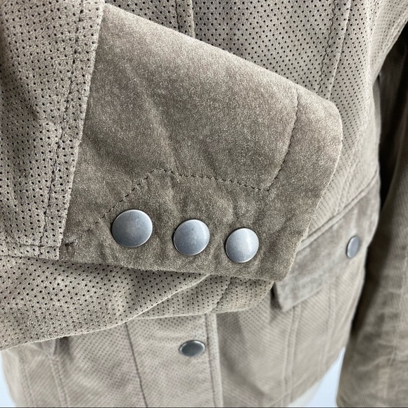 DANIER leather suede high neck jacket beige size S - Picture 8 of 14